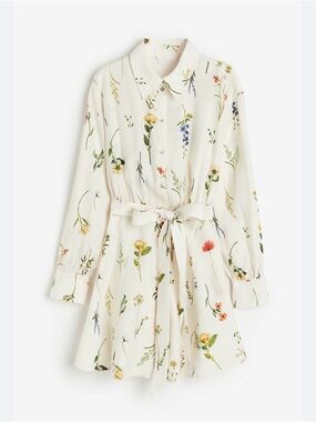 H&M - cream/off white, floral, short dress